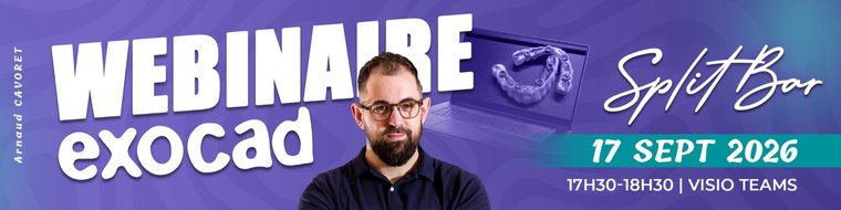 Webinaire exocad Split Bar - 17 septembre 2026