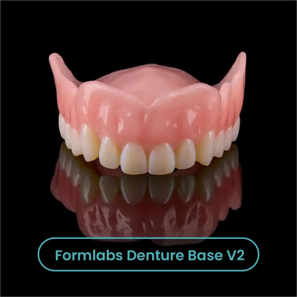 résine formlabs denture base v2 : pour la production de bases et de modèles d’essayage de prothèses dentaires durables, résistantes à l'usure et biocompatibles.