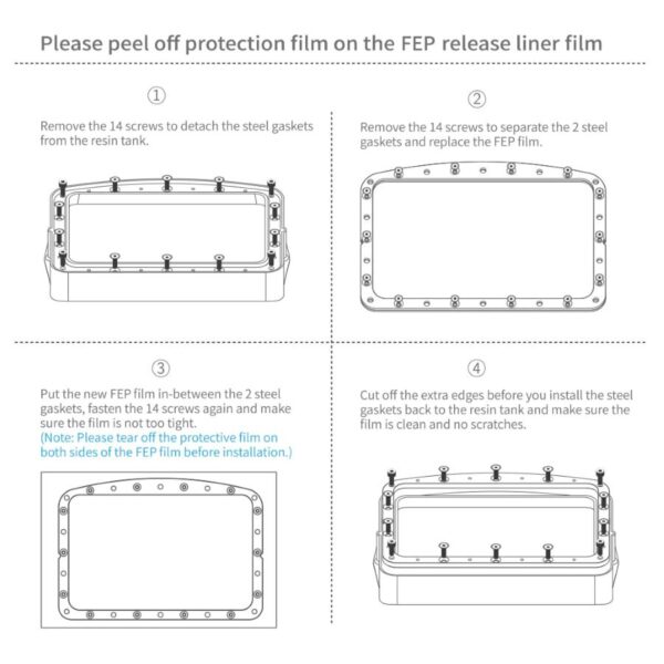 Ce nouvelle version de film conçu pour les imprimantes 3D Elegoo Mars 3, Elegoo Mars 4 et Elegoo Mars 5 est fait à partir de PFA, une évolution du FEP.