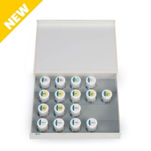CERABIEN™ MiLai est une gamme de céramique dentaire pour la micro stratification. Grâce à sa capacité de cuisson à basse température et à l’optimisation de son coefficient de retractation, cette céramique peut être utilisée aussi bien sur des armatures en zircone que sur des armatures en disilicate de lithium.