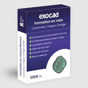 Formation Exocad en visioconférence – Couronne/chape/bridge unitaire (2h)