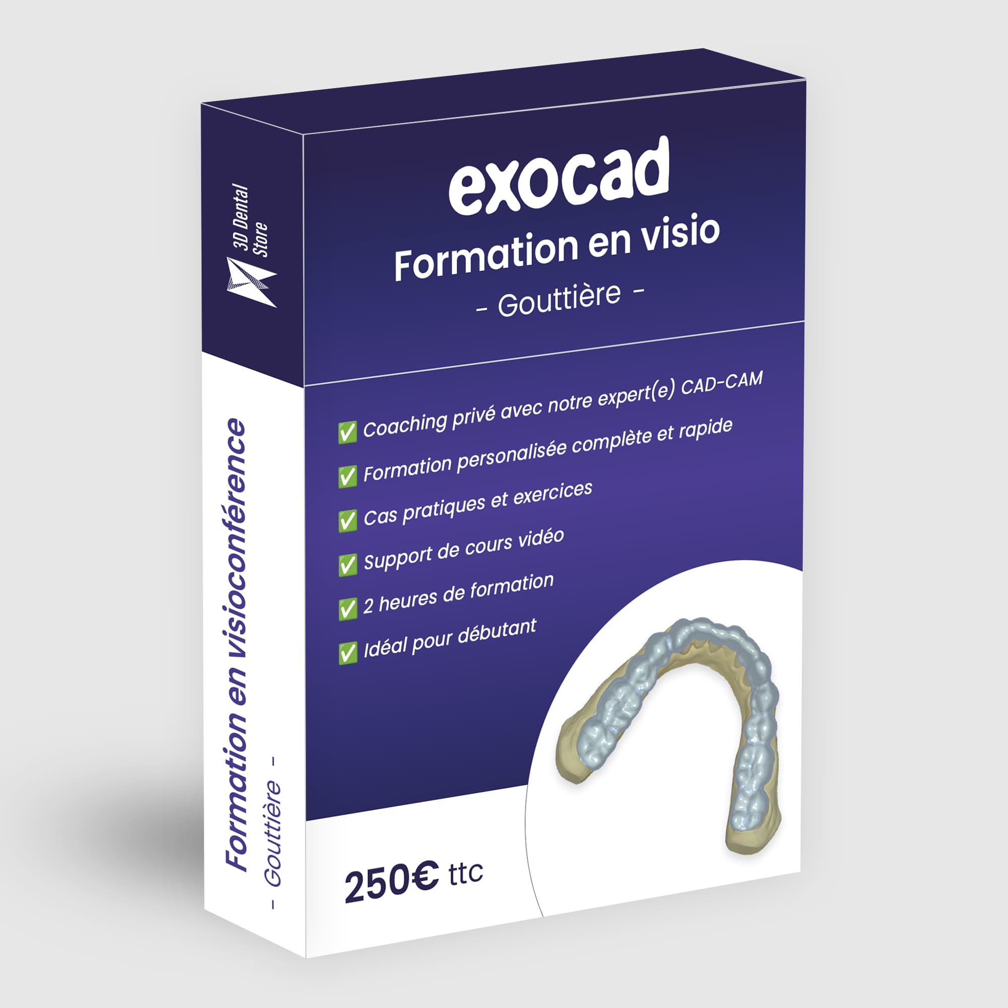 Formation Exocad en visioconférence – Gouttière (2h)