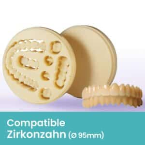 AIDITE® disque d&rsquo;usinage PMMA multi-layer compatible Zirkonzahn (Ep.12>30mm ; Ø95mm)