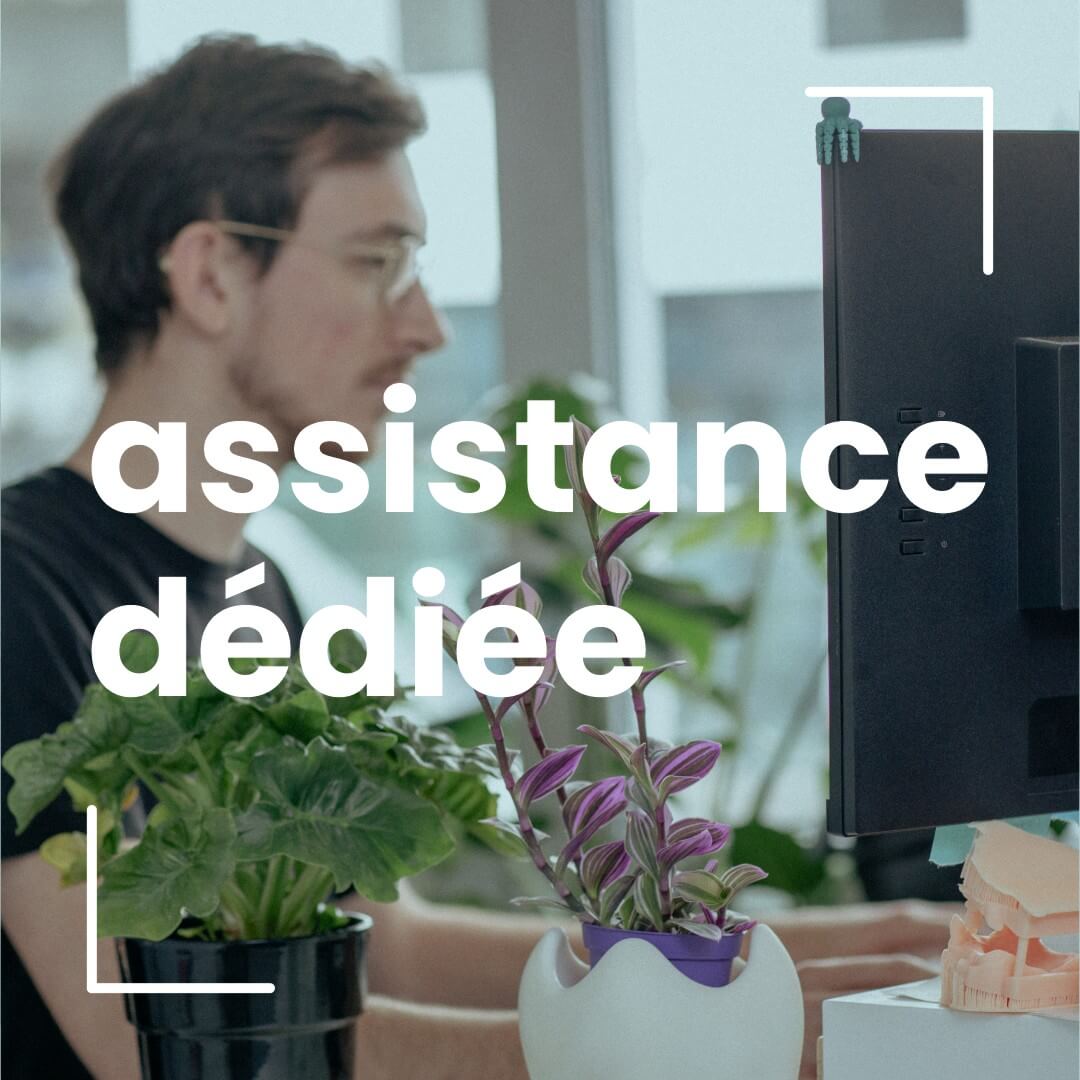 Offrez à votre équipement numérique dentaire l’excellence du support 3D Dental Store grâce au forfait dédié.