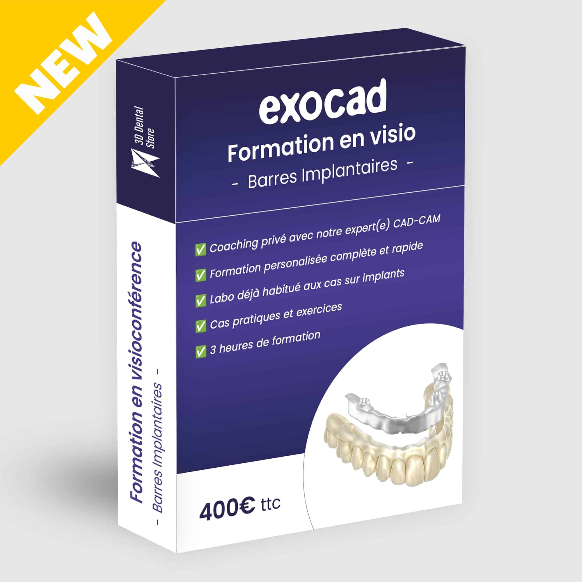 formation 3d dental store exocad barres implantaires