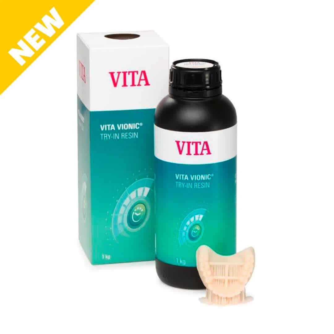 VITA VIONIC® TRY-IN A2 (1kg) Matériau d'impression 3D pour la fabrication de prothèses amovibles d'essayage.