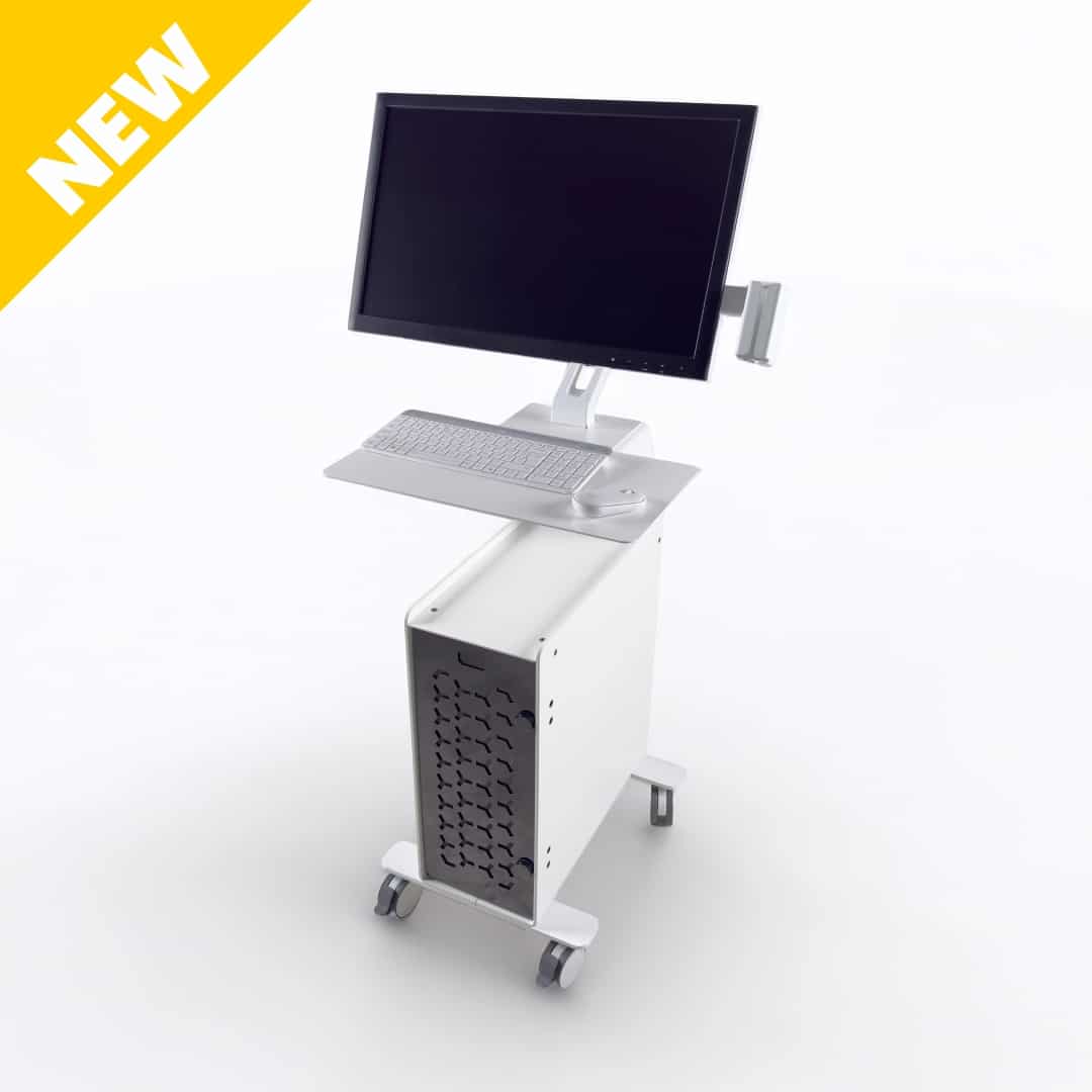 3DDS Lite Cart PC : Chariot de cabinet dentaire conçu comme une station de travail légère mais extrêmement fonctionnelle, idéale pour les cabinets dentaires modernes. Pensée pour la mobilité et la simplicité, elle offre une plateforme stable pour l’utilisation d’un ordinateur tout en gardant accessoires et équipements à portée de main.