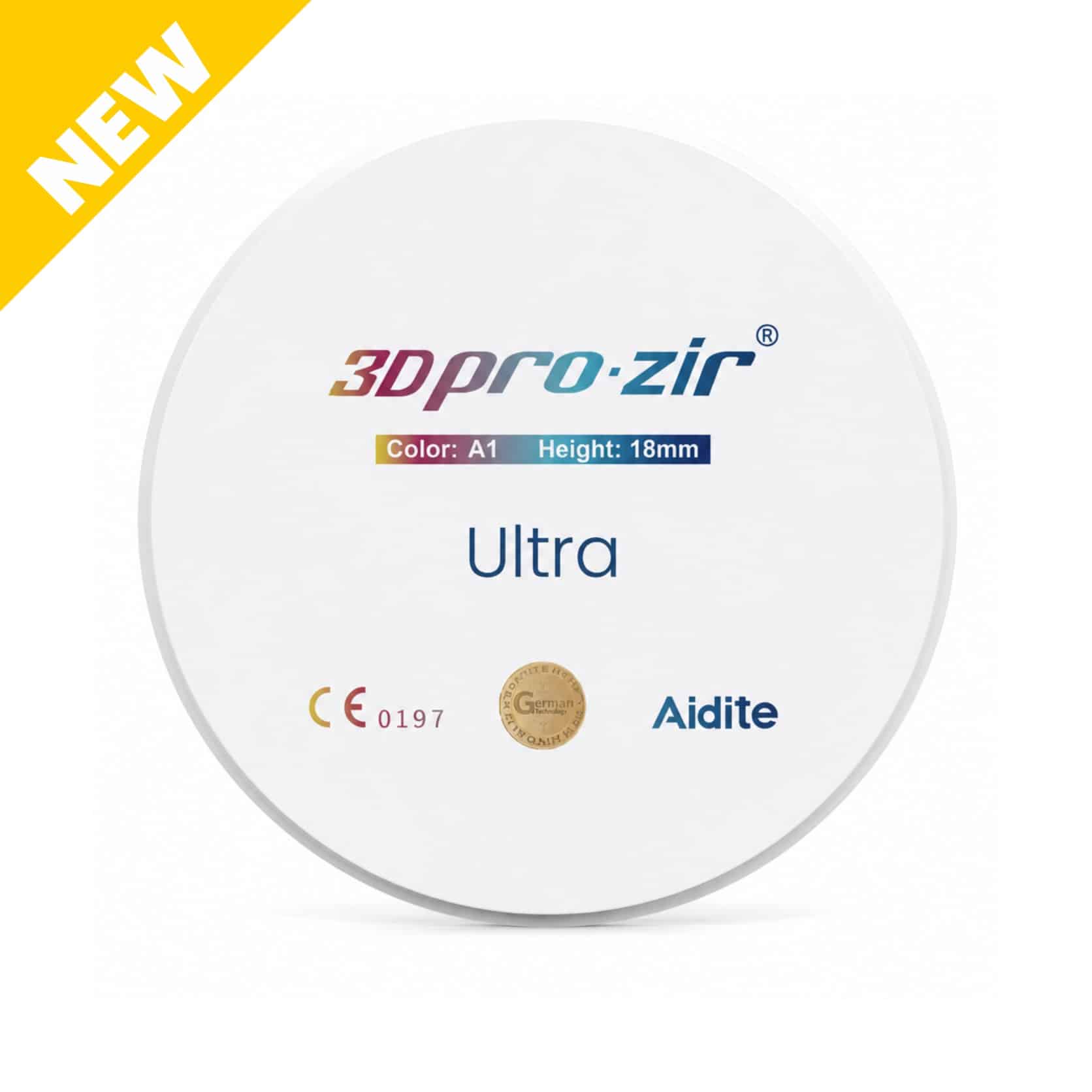 disque d'usinage zircone 3Dpro-zir ultra de la marque Aidite diametre 98 mm